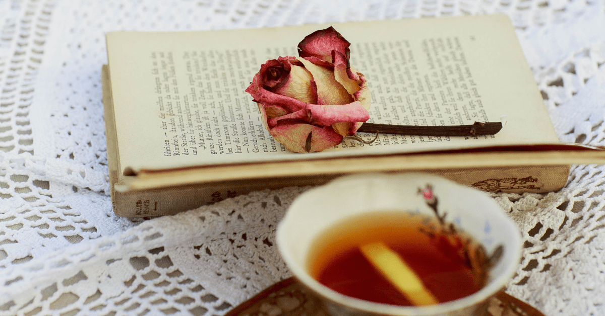 romance book with rose
