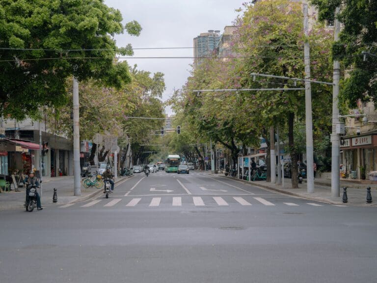 a half-deserted street