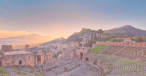 Ancient Greek amphitheater where epics and dramatic poems were performed